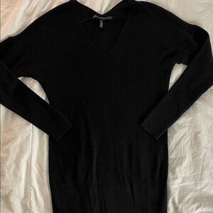 White House Black Market Black V-Neck Tunic Sweater